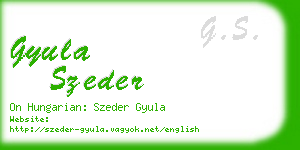 gyula szeder business card